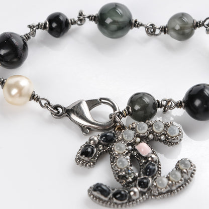 Chanel Ruthenium Beaded CC Bracelet Black 4 of 5
