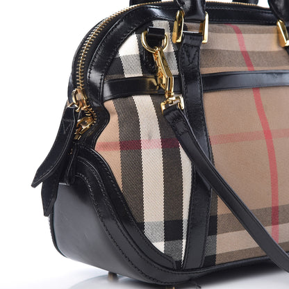 Burberry Bridle Calfskin House Check Small Orchard Bowling Bag Black 11 of 14