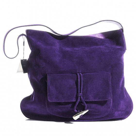 Suede Belsouk Horn Toggle Shoulder Bag Amethyst