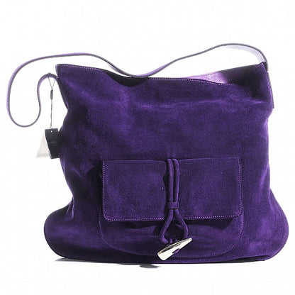 Burberry Suede Belsouk Horn Toggle Shoulder Bag Amethyst 1 of 13
