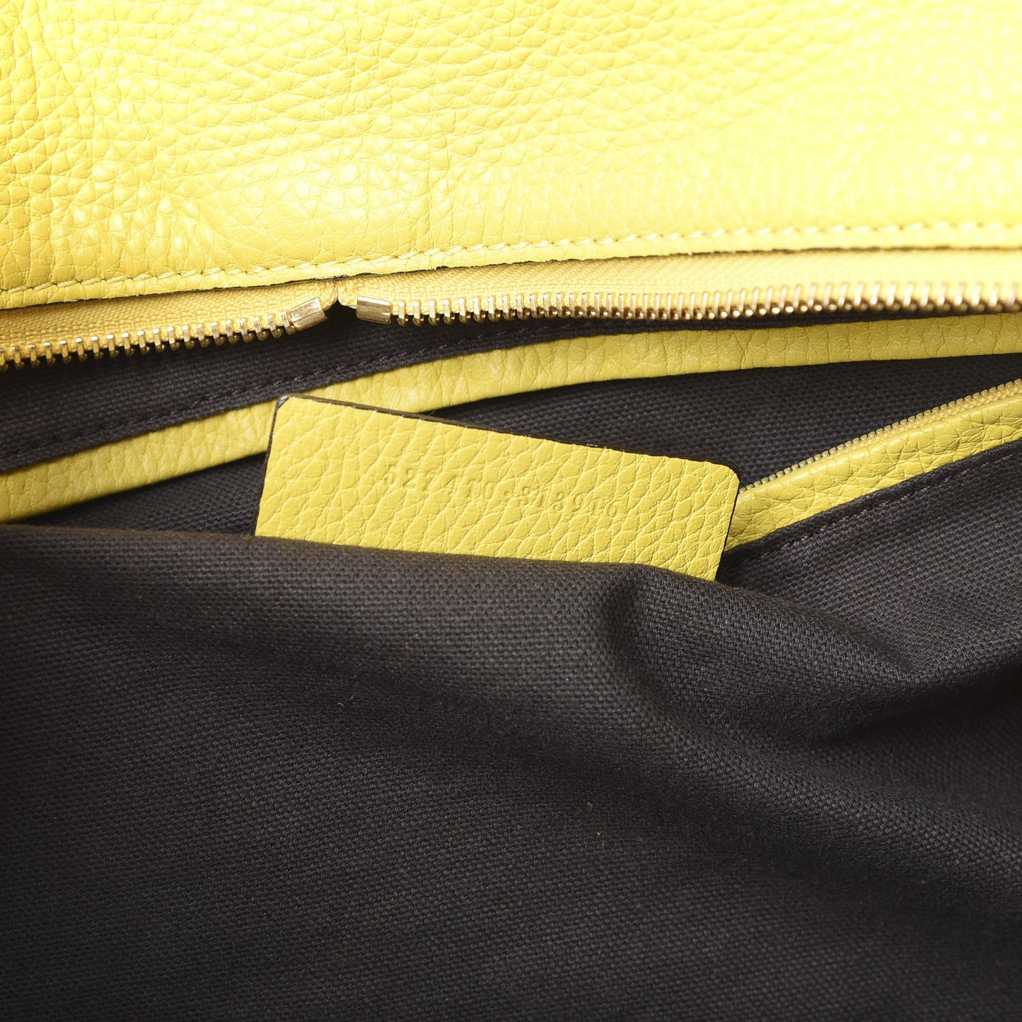 Pebbled Calfskin Large Skull Padlock Zip Around Tote Yellow