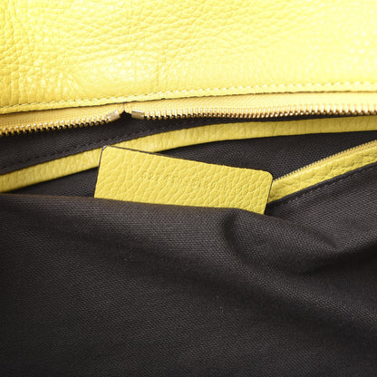 Alexander McQueen Pebbled Calfskin Large Skull Padlock Zip Around Tote Yellow 10 of 16