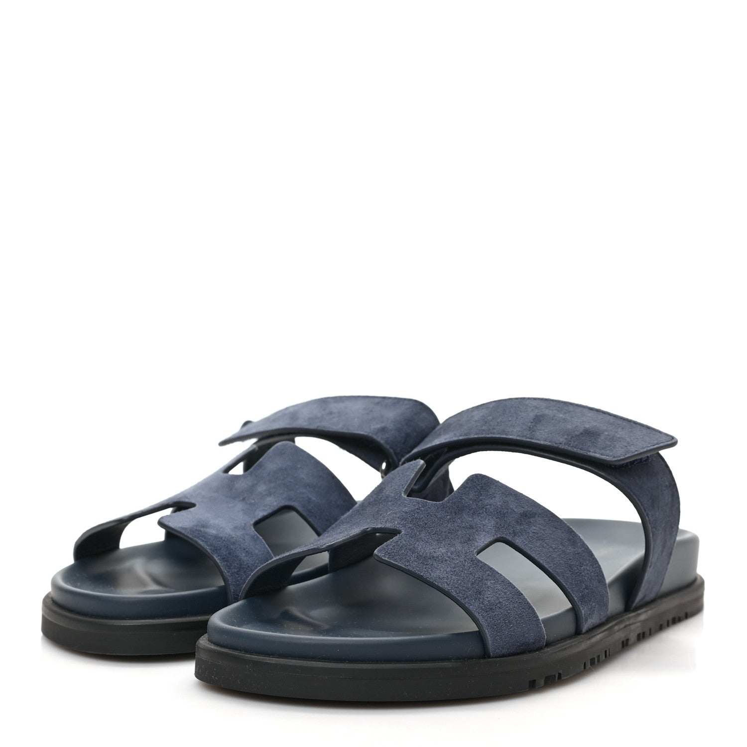 Hermes Suede Goatskin Womens Chypre Sandals 38 Bleu Celeste 2 of 9