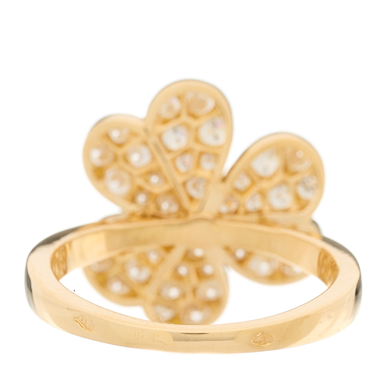 Van Cleef & Arpels 18K Yellow Gold Diamond Small Frivole Pave Ring 50 5.25 3 of 7