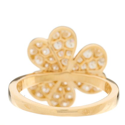 Van Cleef & Arpels 18K Yellow Gold Diamond Small Frivole Pave Ring 50 5.25 3 of 7
