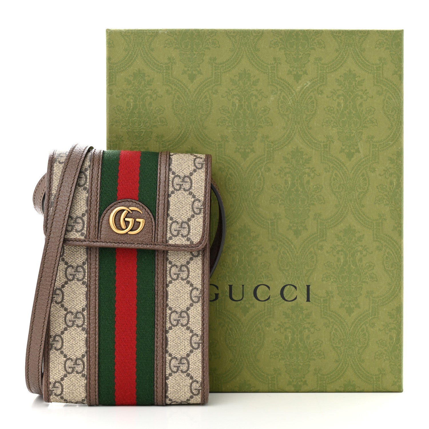 Gucci GG Supreme Monogram Web Mini Ophidia Crossbody Bag Beige New Acero 10 of 10