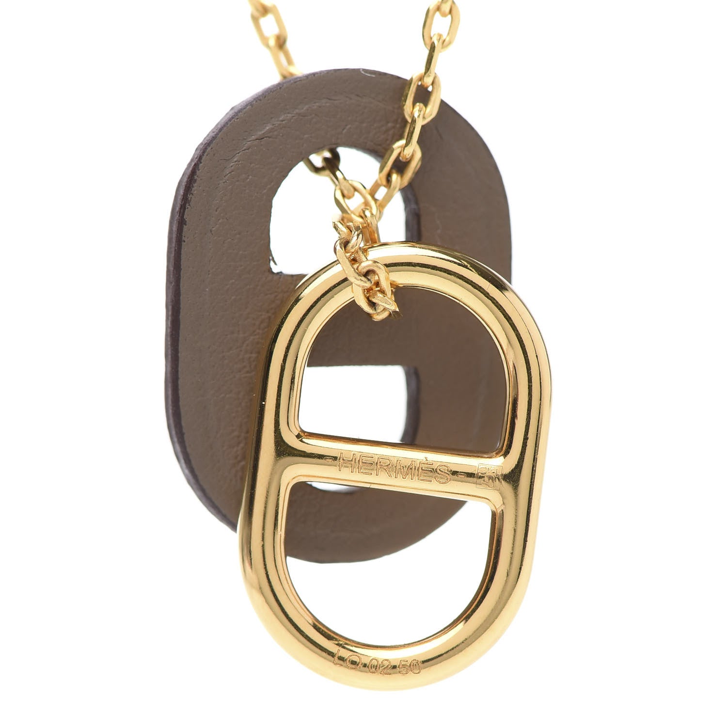 Hermes Swift O'Maillon Pendant Necklace Etoupe 7 of 8