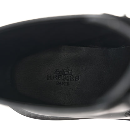 Hermes Glossed Calfskin Funk Ankle Boots 38.5 Black 7 of 10