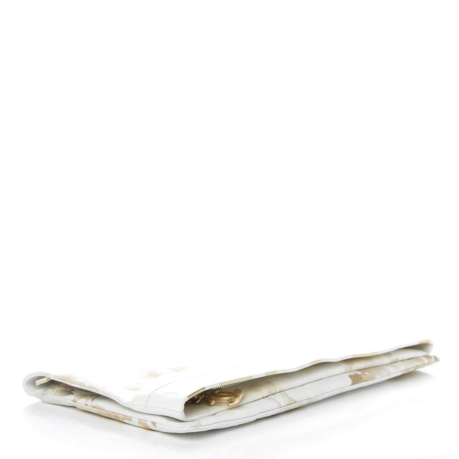 Chanel Canvas Floral Print Clutch White 4 of 10