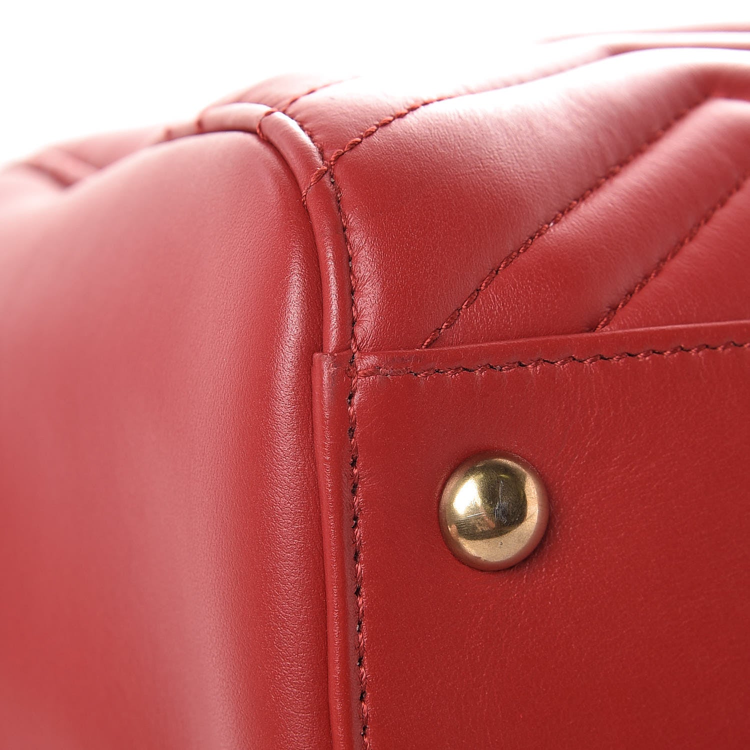 Gucci Calfskin Matelasse Medium GG Marmont Tote Hibiscus Red 12 of 13