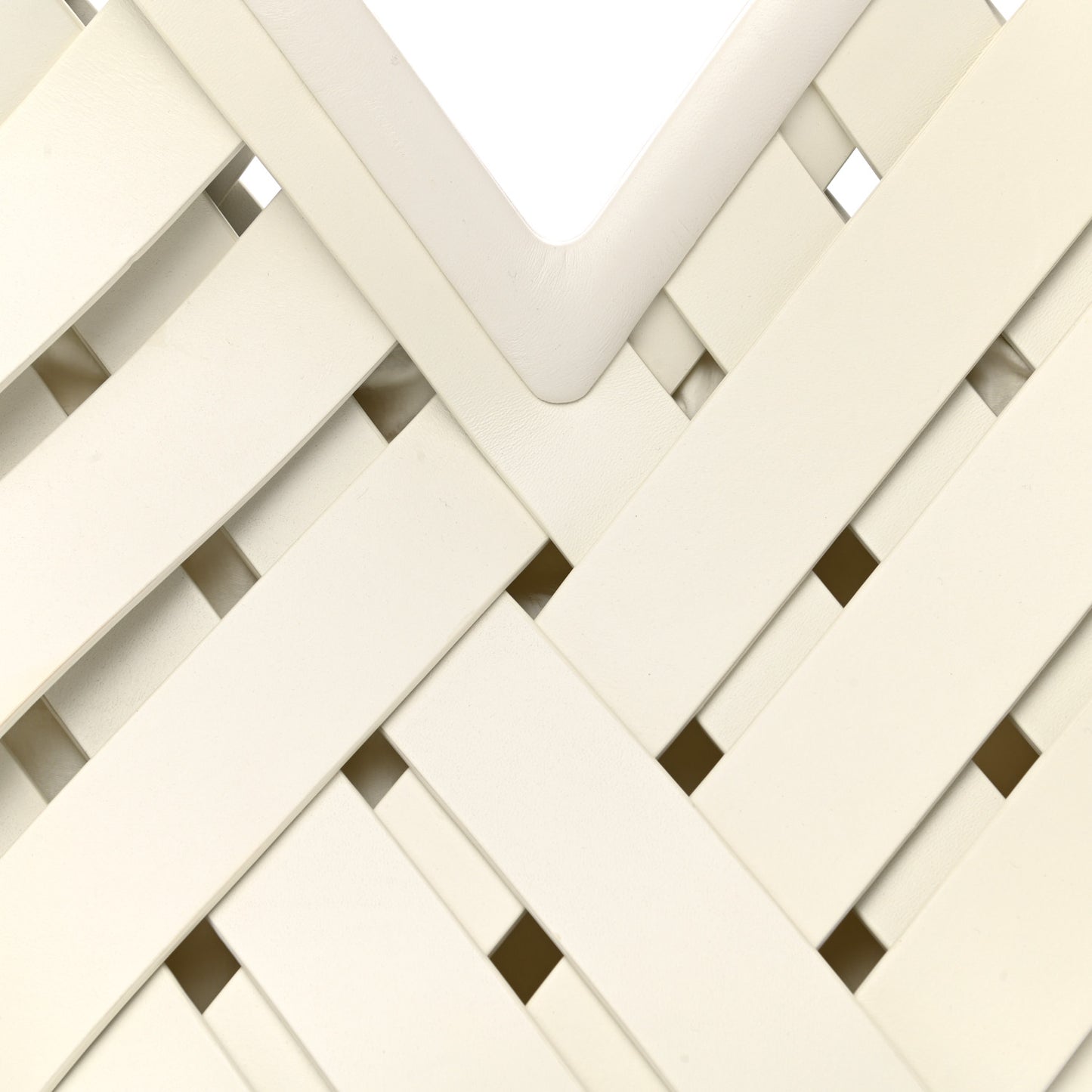 Calfskin The Point Weave Triangle Bag Chalk