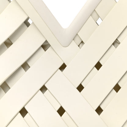 Bottega Veneta Calfskin The Point Weave Triangle Bag Chalk 10 of 12