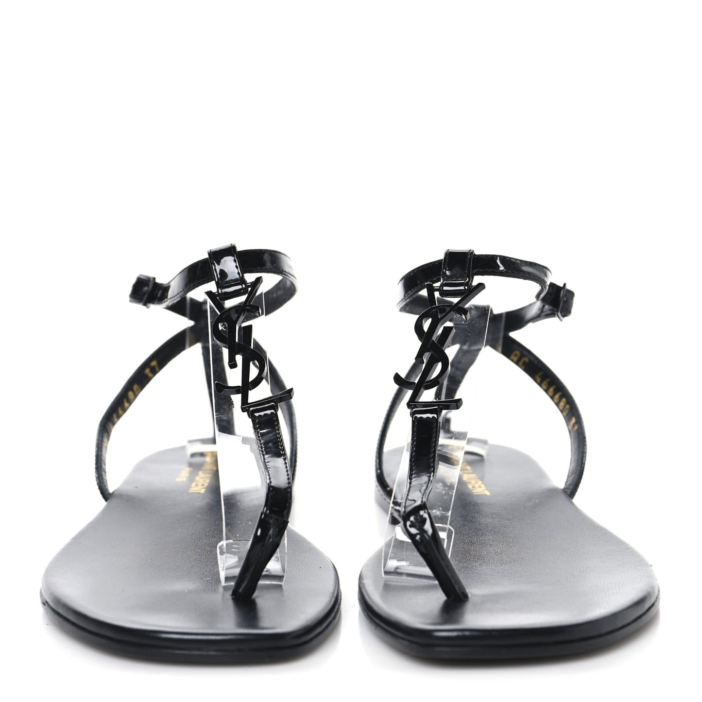 Patent Calfskin Nu Pieds 05 Sandals 37 Black