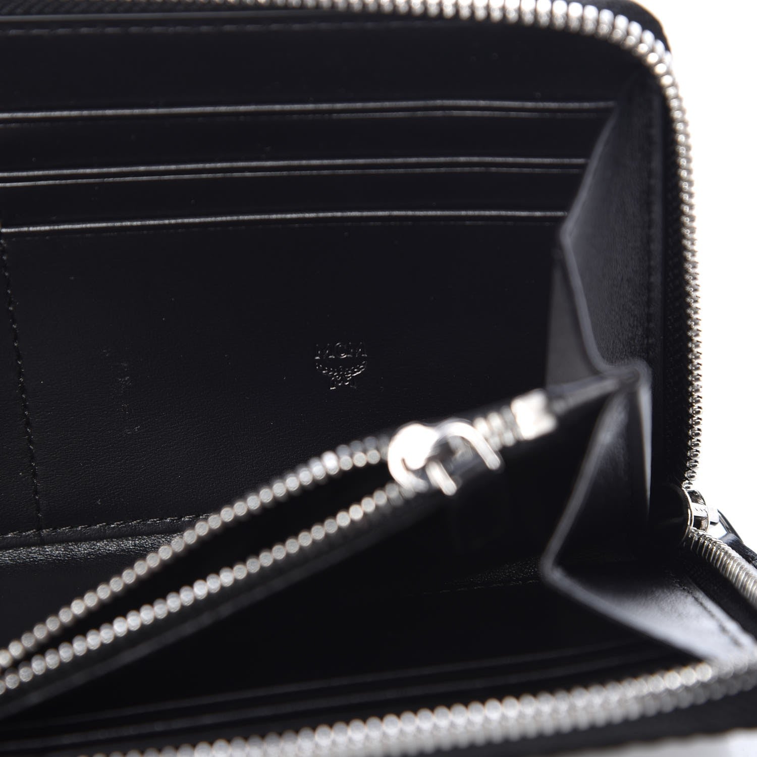 MCM Visetos Large Zip Around Wallet Black 6 of 8