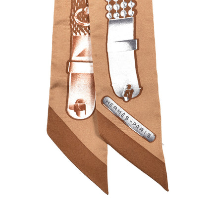 Hermes Silk Le Tresor De Medor Twilly Beige Gris Cacao 2 of 4