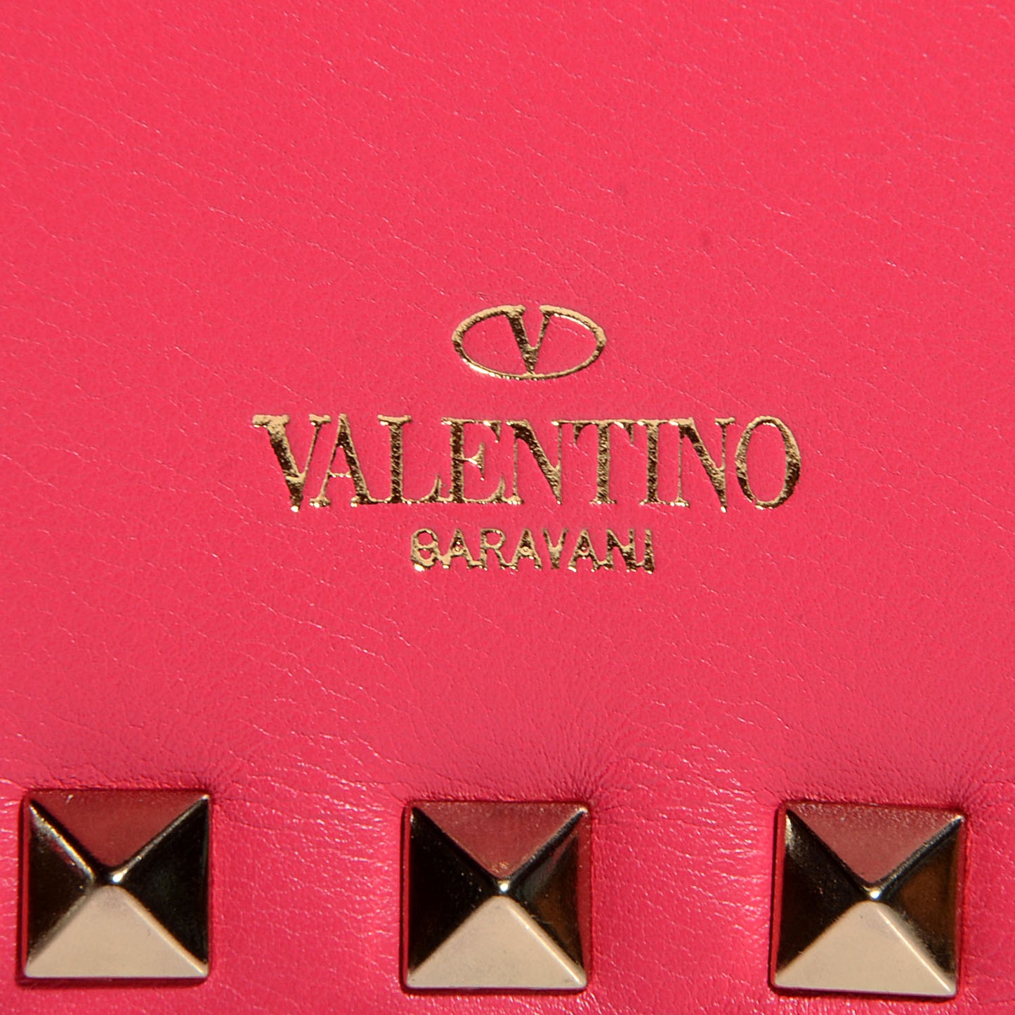Vitello Rockstud Chain Flap Crossbody Bag Deep Rose