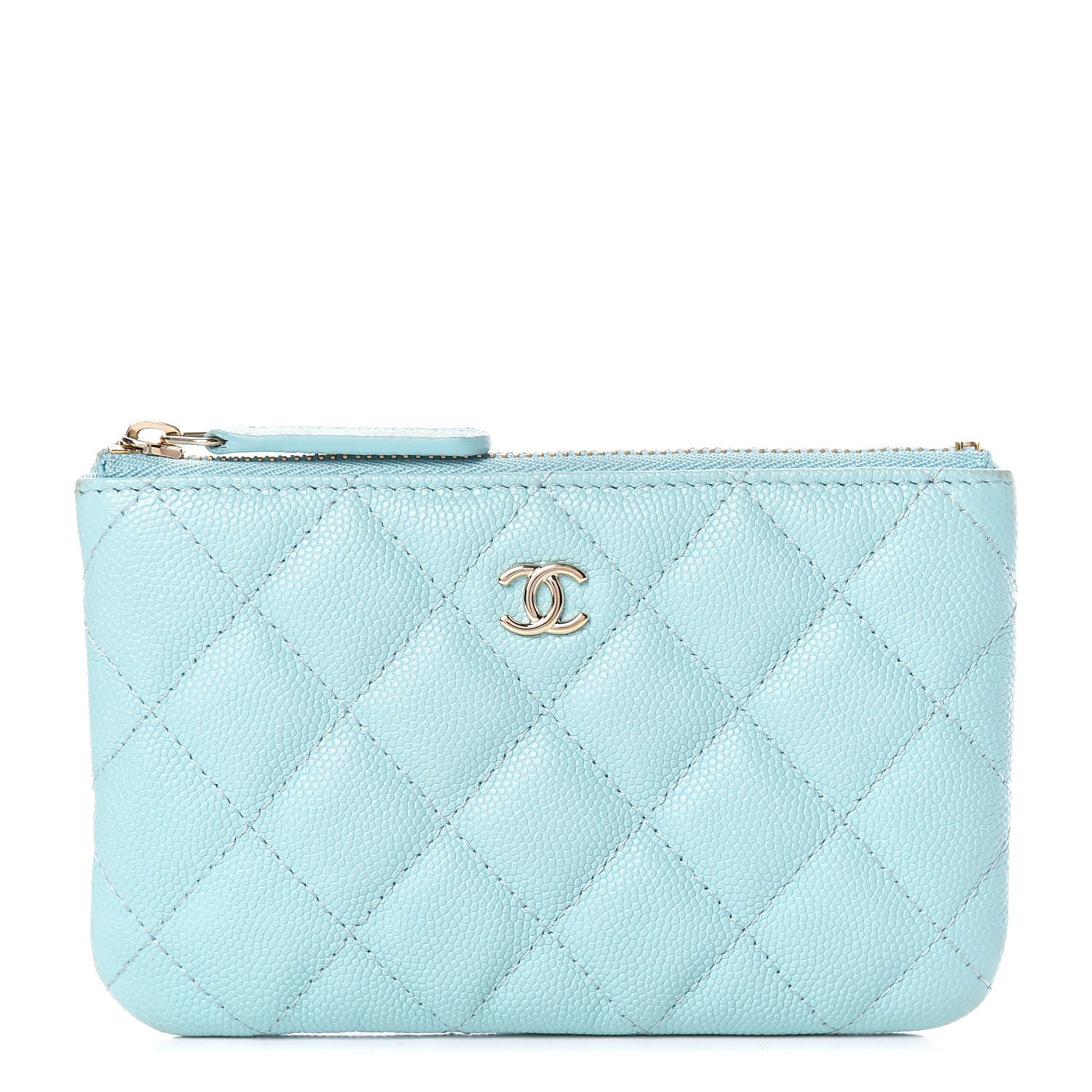Chanel Caviar Quilted Small Cosmetic Case Light Blue 1 of 8