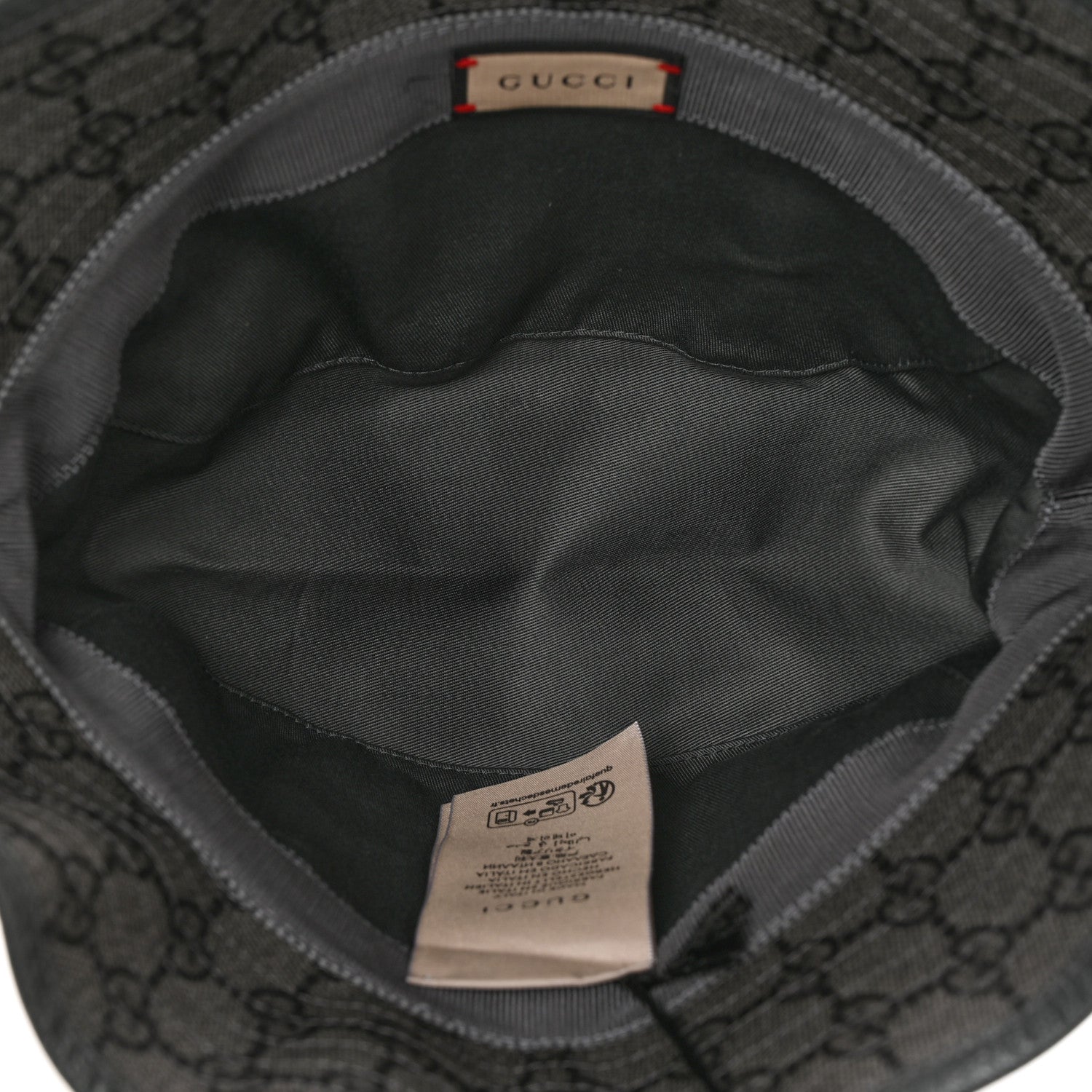 Gucci GG Supreme Monogram Textured Dollar Calfskin GG Blackie Fedora Hat L Grey Black Graphite 7 of 9