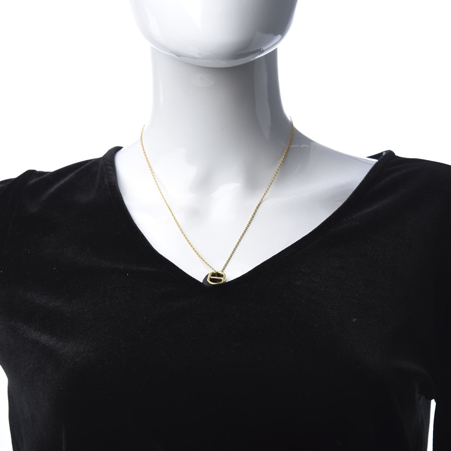 Hermes Swift O'Maillon Pendant Necklace Black 2 of 6