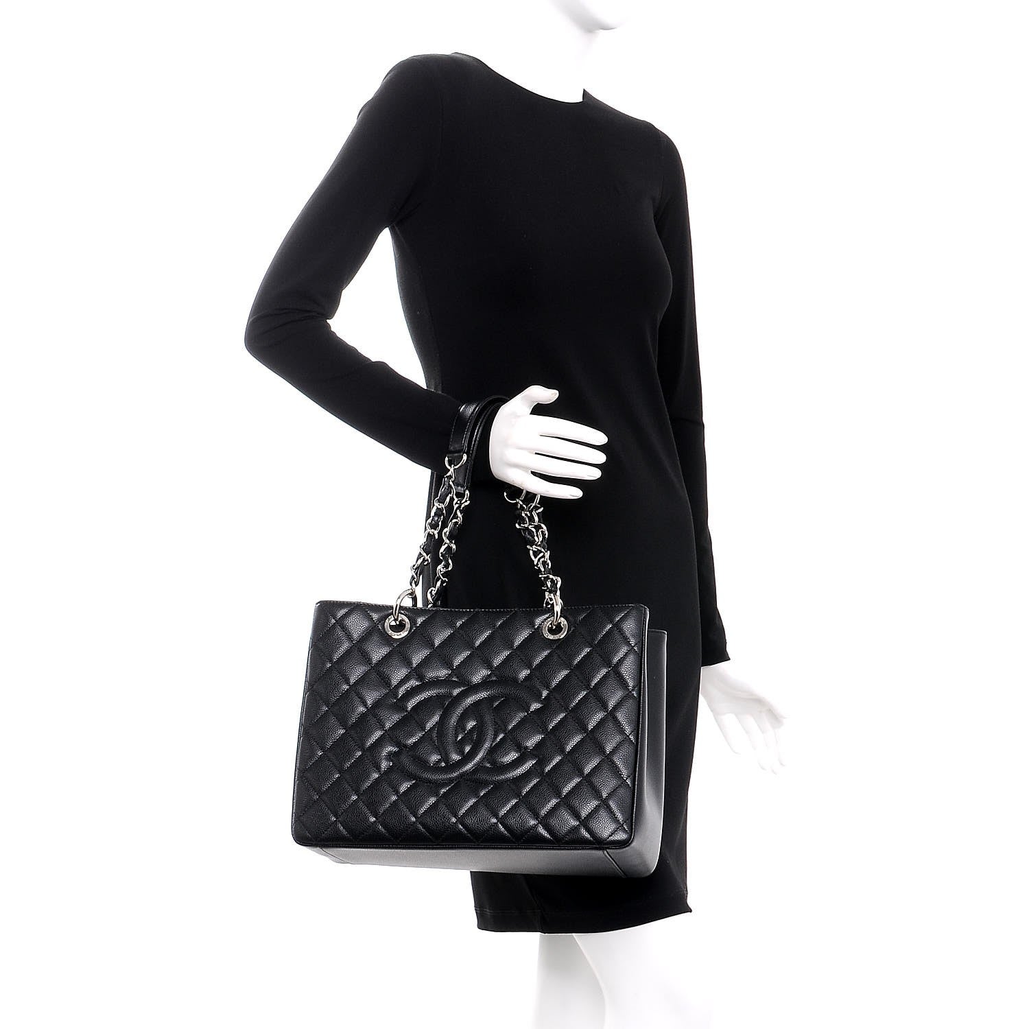 Chanel Caviar Quilted Grand Shopping Tote GST Black 2 of 8
