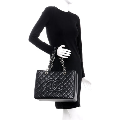 Chanel Caviar Quilted Grand Shopping Tote GST Black 2 of 8