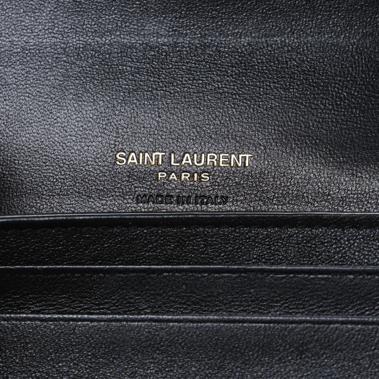 Grain De Poudre Matelasse Chevron Monogram Compact Tri Fold Wallet Black