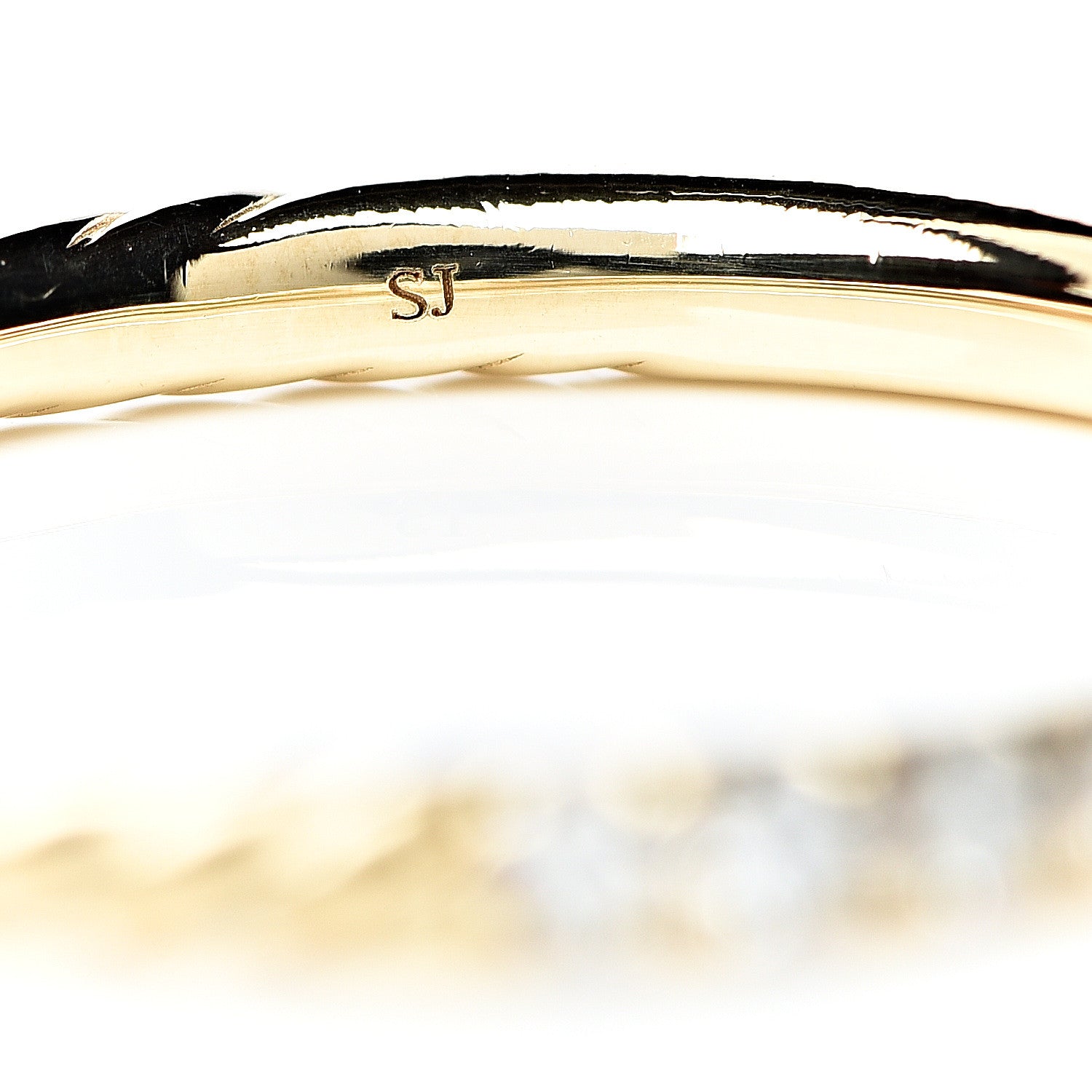 David Yurman 18K Yellow Gold Diamond 2mm Cable Collectibles Band Ring 54 7 5 of 5