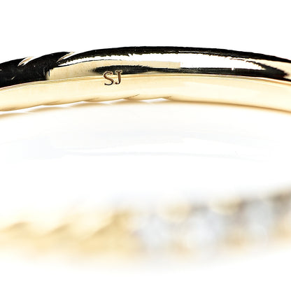 David Yurman 18K Yellow Gold Diamond 2mm Cable Collectibles Band Ring 54 7 5 of 5