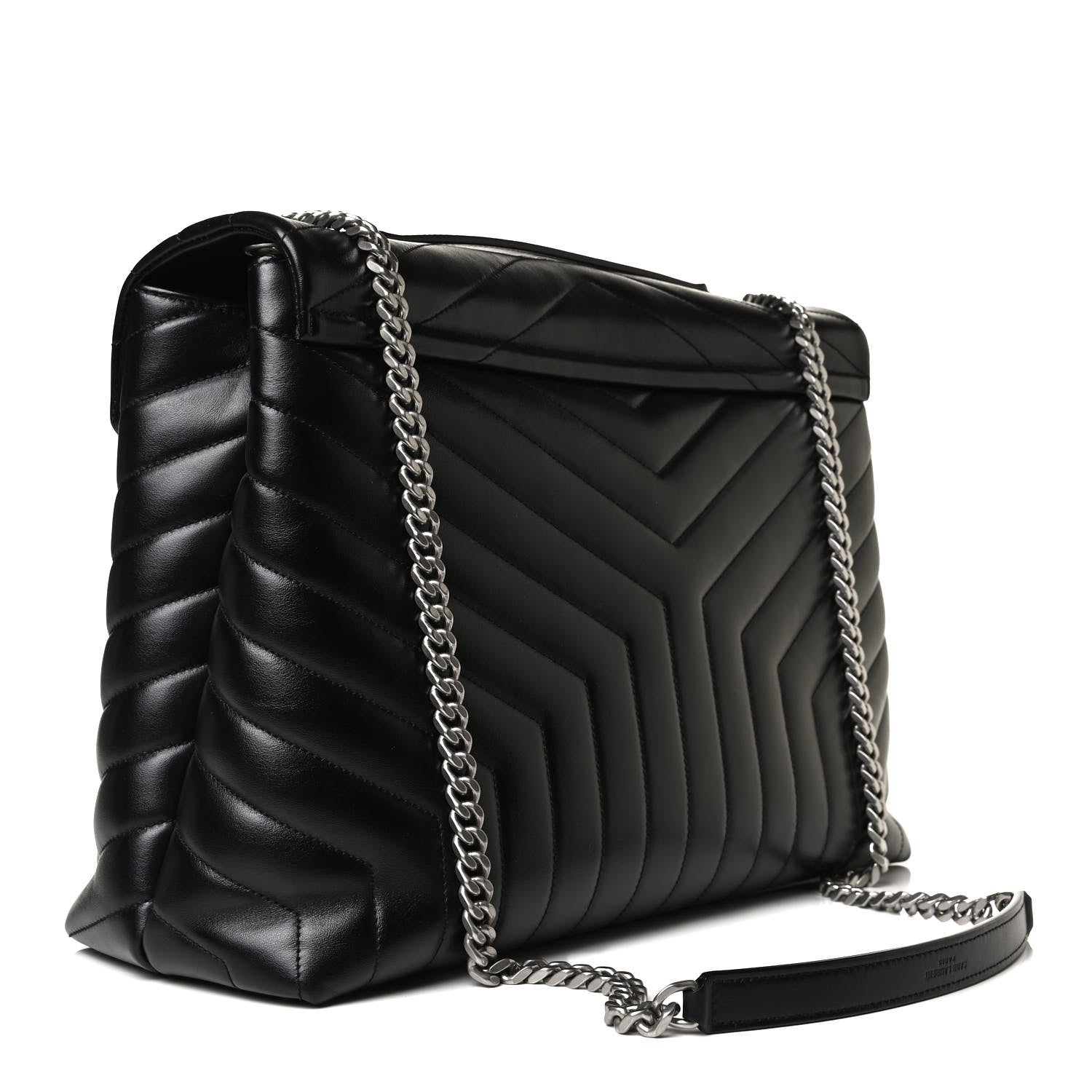 Saint Laurent Calfskin Y Quilted Monogram Large Loulou Chain Satchel Black 3 of 13