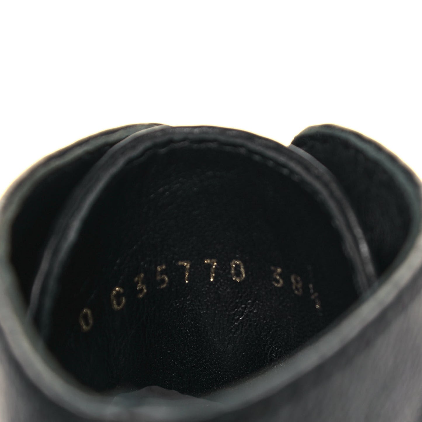 Calfskin Lace Up Combat Boots 38.5 Black