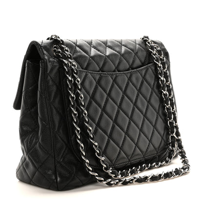 Chanel Washed Caviar Quilted Maxi Single Flap Black 3 of 10