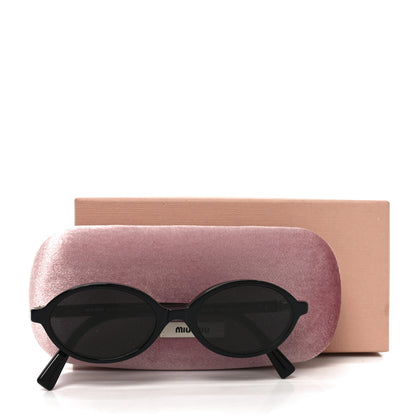 Miu Miu Acetate Oval Regard Sunglasses SMU04Z Black 7 of 7