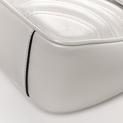 Gucci Calfskin Matelasse Small GG Marmont Shoulder Bag White 11 of 13