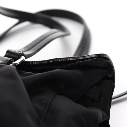 Prada Soft Calfskin Tessuto Nylon Shoulder Bag Black 10 of 13