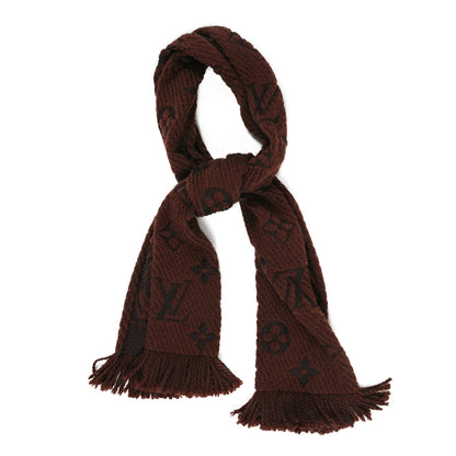 Louis Vuitton Wool Silk Logomania Scarf Marron 1 of 3