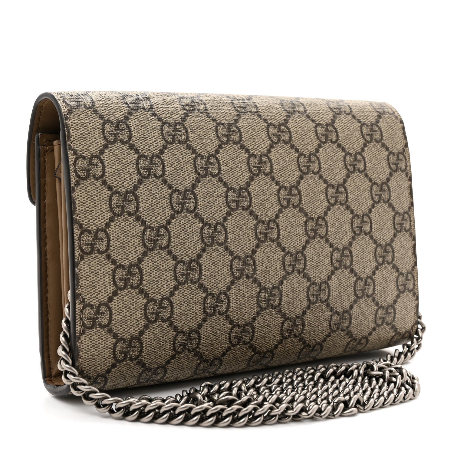 Gucci GG Supreme Monogram Mini Dionysus Chain Wallet Beige Taupe 3 of 12