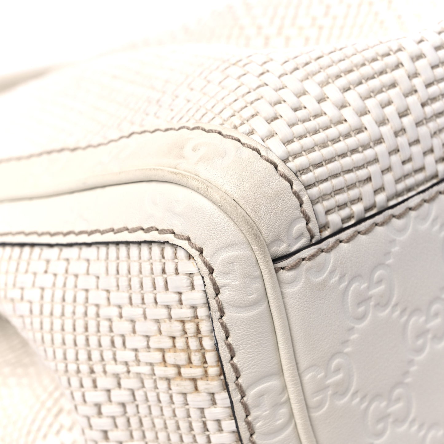 Woven Raffia Diamante Medium Sukey Tote White