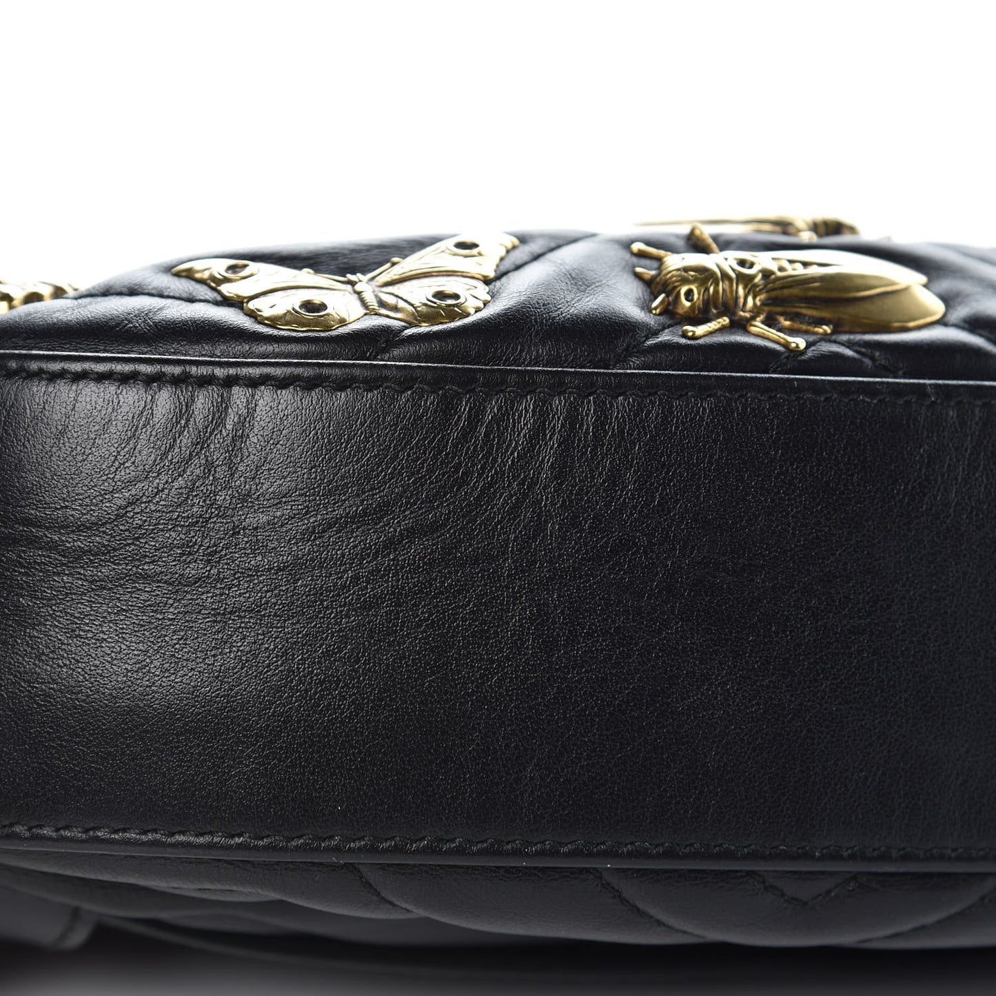 Calfskin Matelasse Animal Studs GG Marmont Belt Bag 85 34 Black