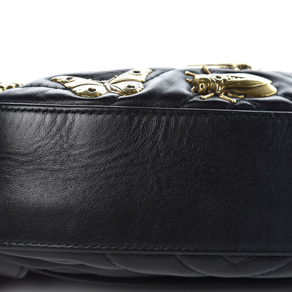 Gucci Calfskin Matelasse Animal Studs GG Marmont Belt Bag 85 34 Black 10 of 12