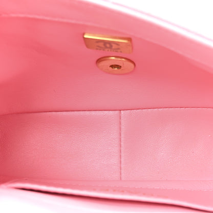 Chanel Lambskin Wenge Quilted Mini Fashion Wood Square Flap Pink 9 of 29