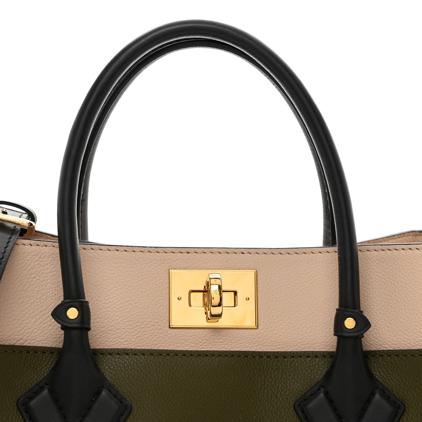 Calfskin Monogram On My Side MM Laurier Green Toffee Latte Beige