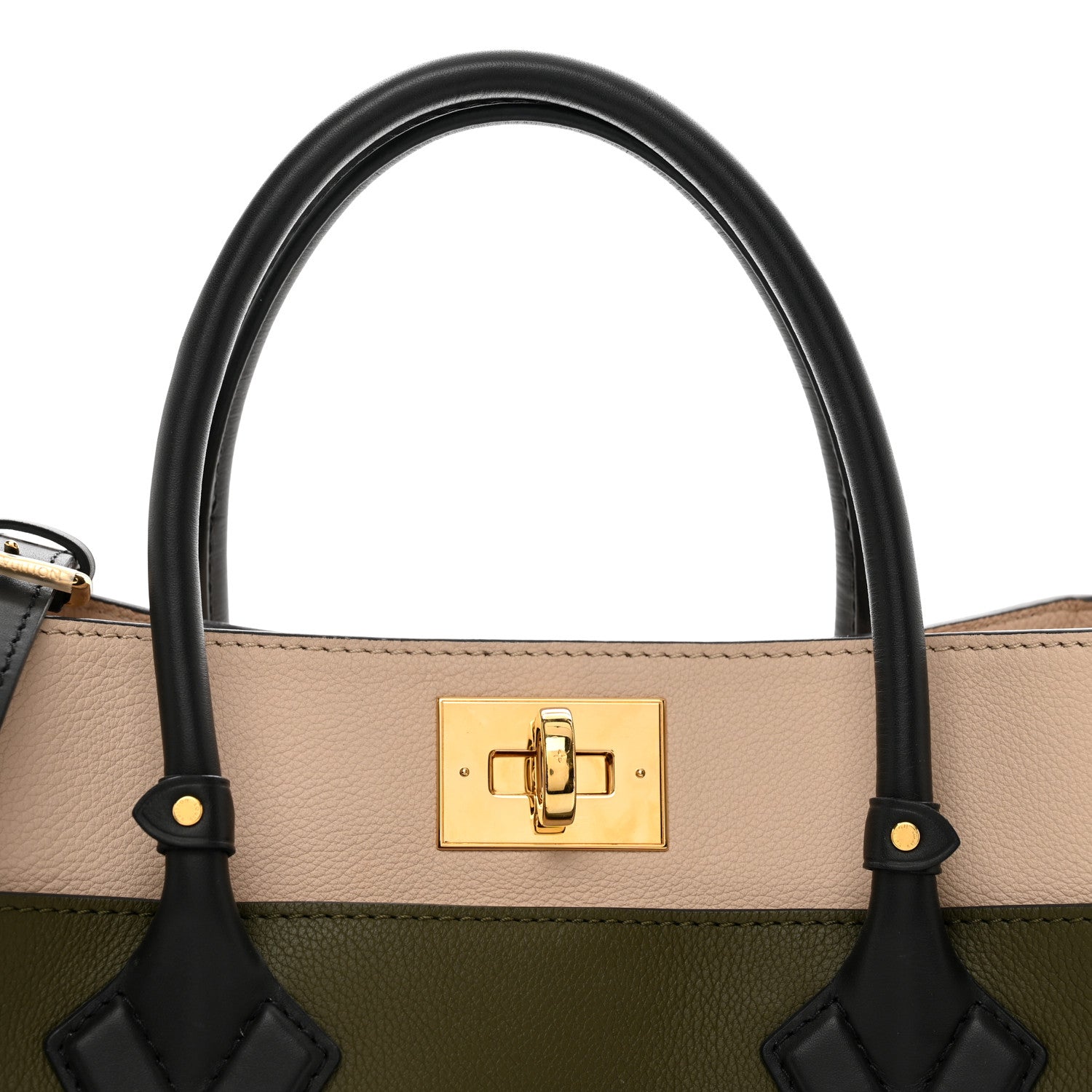 Louis Vuitton Calfskin Monogram On My Side MM Laurier Green Toffee Latte Beige 5 of 9