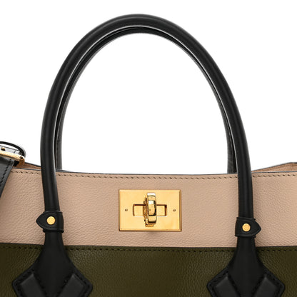 Louis Vuitton Calfskin Monogram On My Side MM Laurier Green Toffee Latte Beige 5 of 9