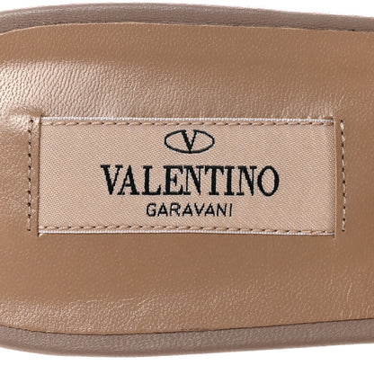 Valentino Garavani Calfskin Rockstud Caged Flat Slide Sandals 41 Poudre 8 of 8