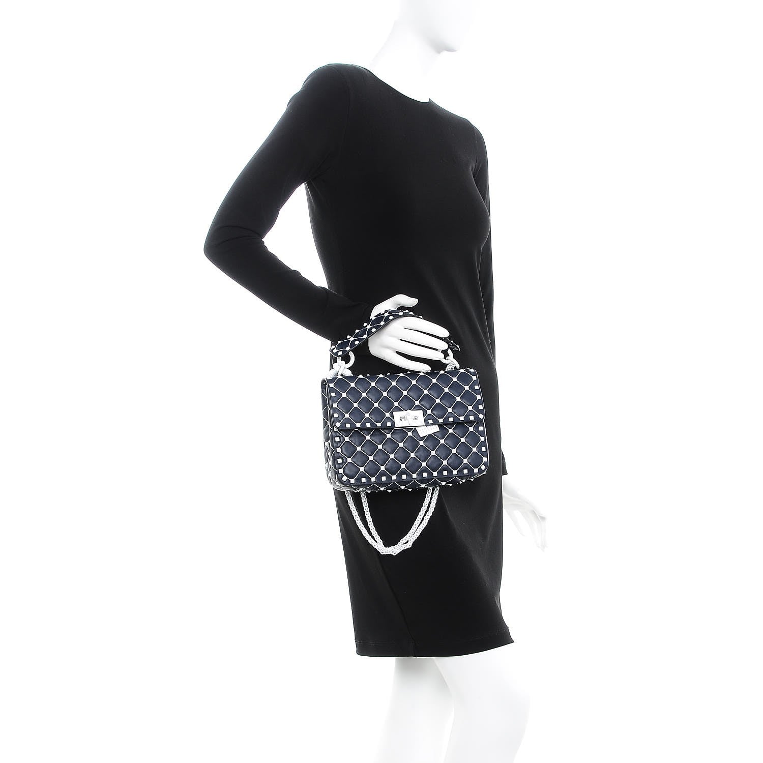 Valentino Garavani Nappa Medium Free Rockstud Spike Shoulder Bag Marine 3 of 8