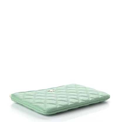 Chanel Caviar Quilted Small Cosmetic Case Light Green 4 of 11
