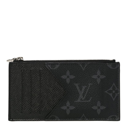 Louis Vuitton Monogram Eclipse Taiga Coin Card Holder 1 of 9