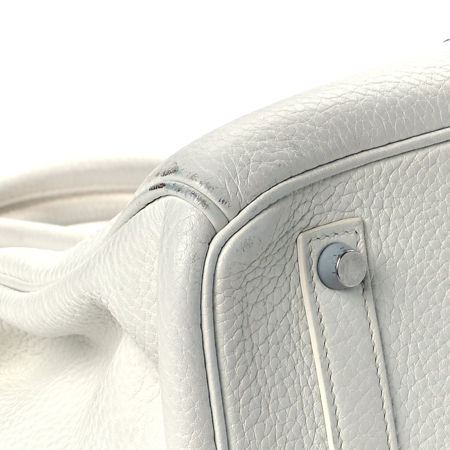 Taurillon Clemence Lizard Club Birkin 35 Blanc Gris Perle Sanguine