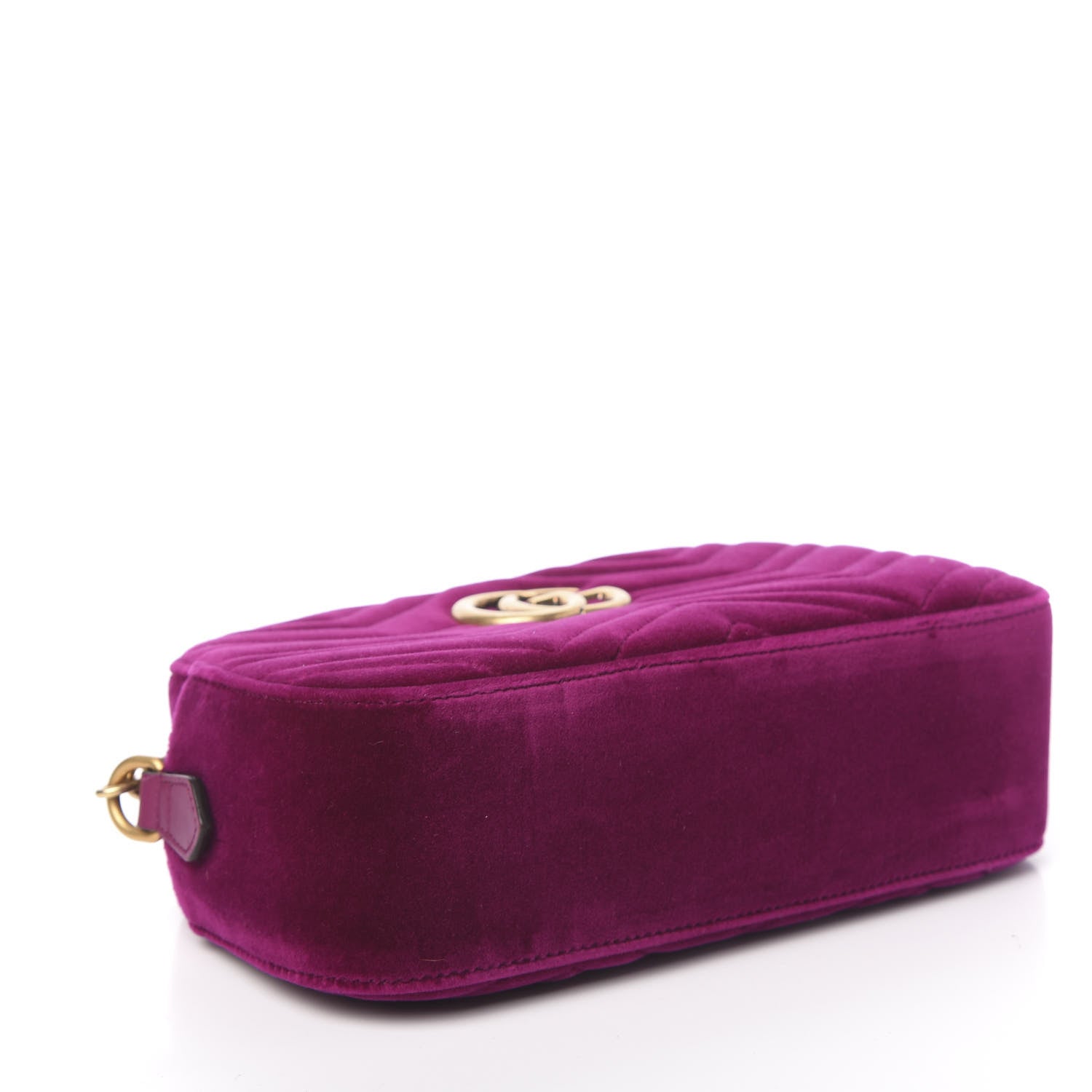Gucci Velvet Matelasse Small GG Marmont Chain Shoulder Bag Fuchsia Violet Cyclamen 4 of 10