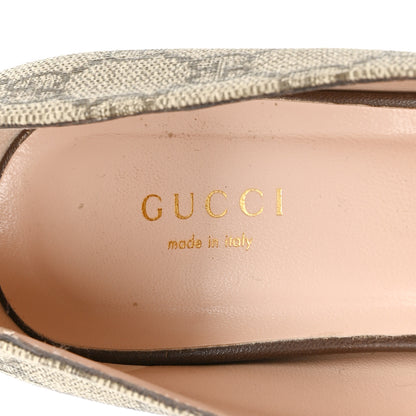 Gucci GG Supreme Monogram Malaga Kid Blondie Pumps 37.5 Beige Ebony New Acero 7 of 10